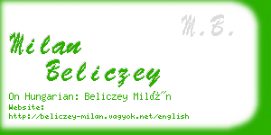 milan beliczey business card